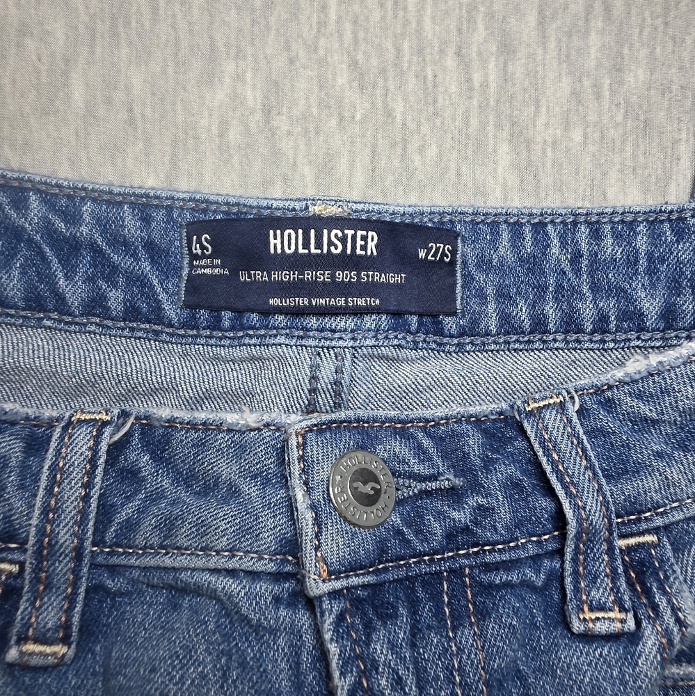 Hollister 90s Ultra High Rise Blue Denim Jeans And Mom Shorts Bundle Size 27 - Picture 4 of 10